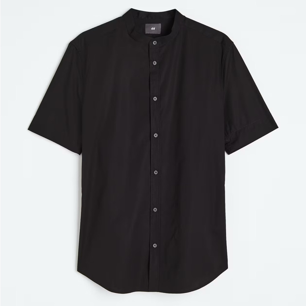H&M Men's Black Casual Button Down Shirt